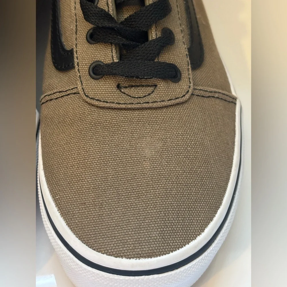Vans Army Green and Black Sneakers in Youth 7